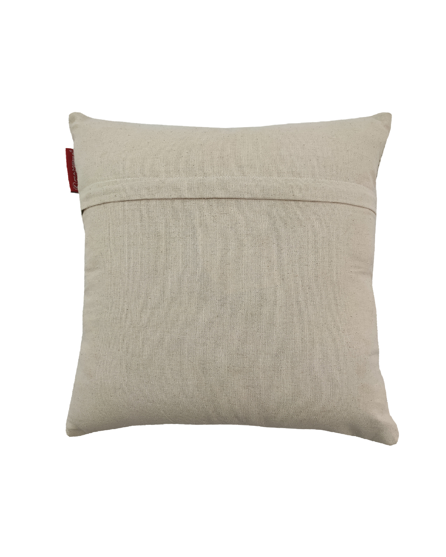 IMG_20220714_1538219-1.jpg White and Black Color Cotton Cushion with Fringes for Window Seat, Floor - CS 172 (45x45cm) - Image 3