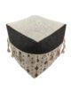 Bedroom White and Black Pouf with Tassel - PF 074 (40x40x40cm) - الصورة 4