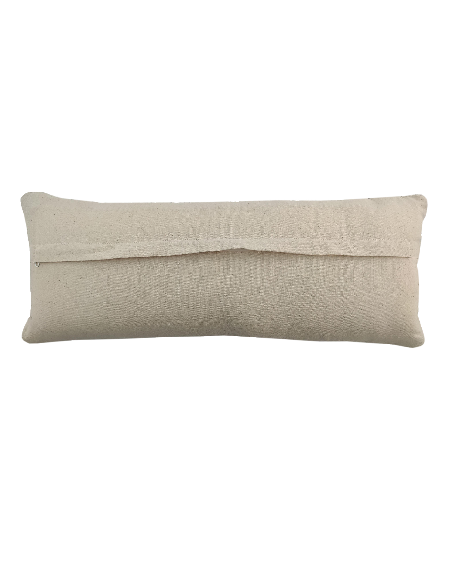 IMG_20220716_104911-1.jpg White & Black Color Cotton Cushion with Filler for Window Seat, Floor - CS 172 (30x90cm) - Image 3