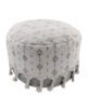 Soft White and Grey Pouf for Balcony - PF 075 (50x50x30cm)