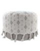 White and Beige Color Cotton Playroom Pouf with Tassel - PF 077 (50x50x30cm) - Image 2