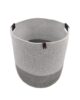 White & Grey Handmade Cotton Basket with Handle - BS 019