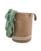 Natural & White Handmade Jute & Cotton Basket - BS 020 (40Dx50Hcm) - Image 4