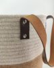 Natural, White & Black Jute & Cotton Basket - BS 018 (50Dx40Hcm) - Image 3