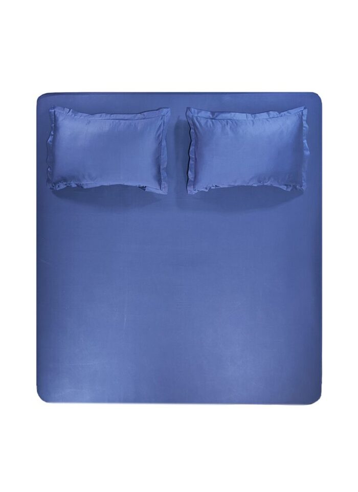 Beautiful Dark Blue Cotton Bedsheet - BD 005 (230x250cm)