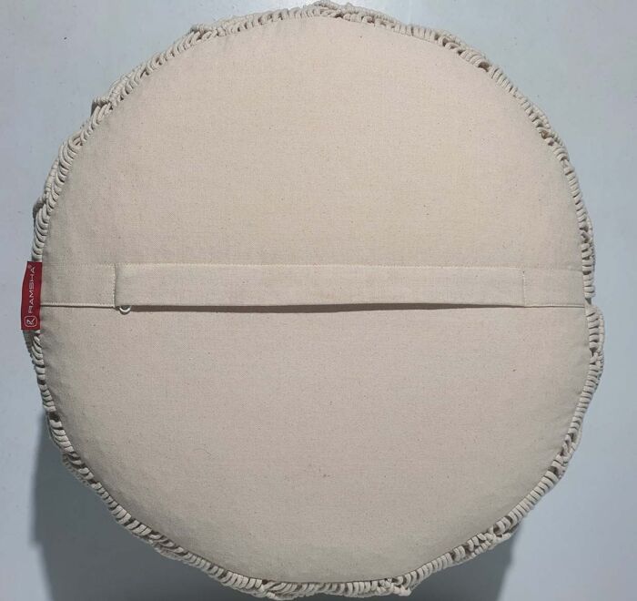 Rear View of Macrame Pouf PF-070 by Ramsha Home
