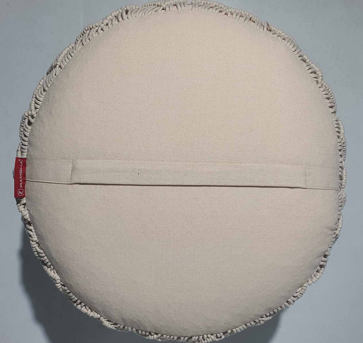Back View of Macrame Pouf PF-071 by Ramsha Home Back View of Macrame Pouf PF-071 by Ramsha Home