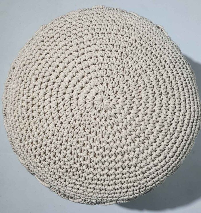 Top View of Macrame Pouf PF-071 by Ramsha Home