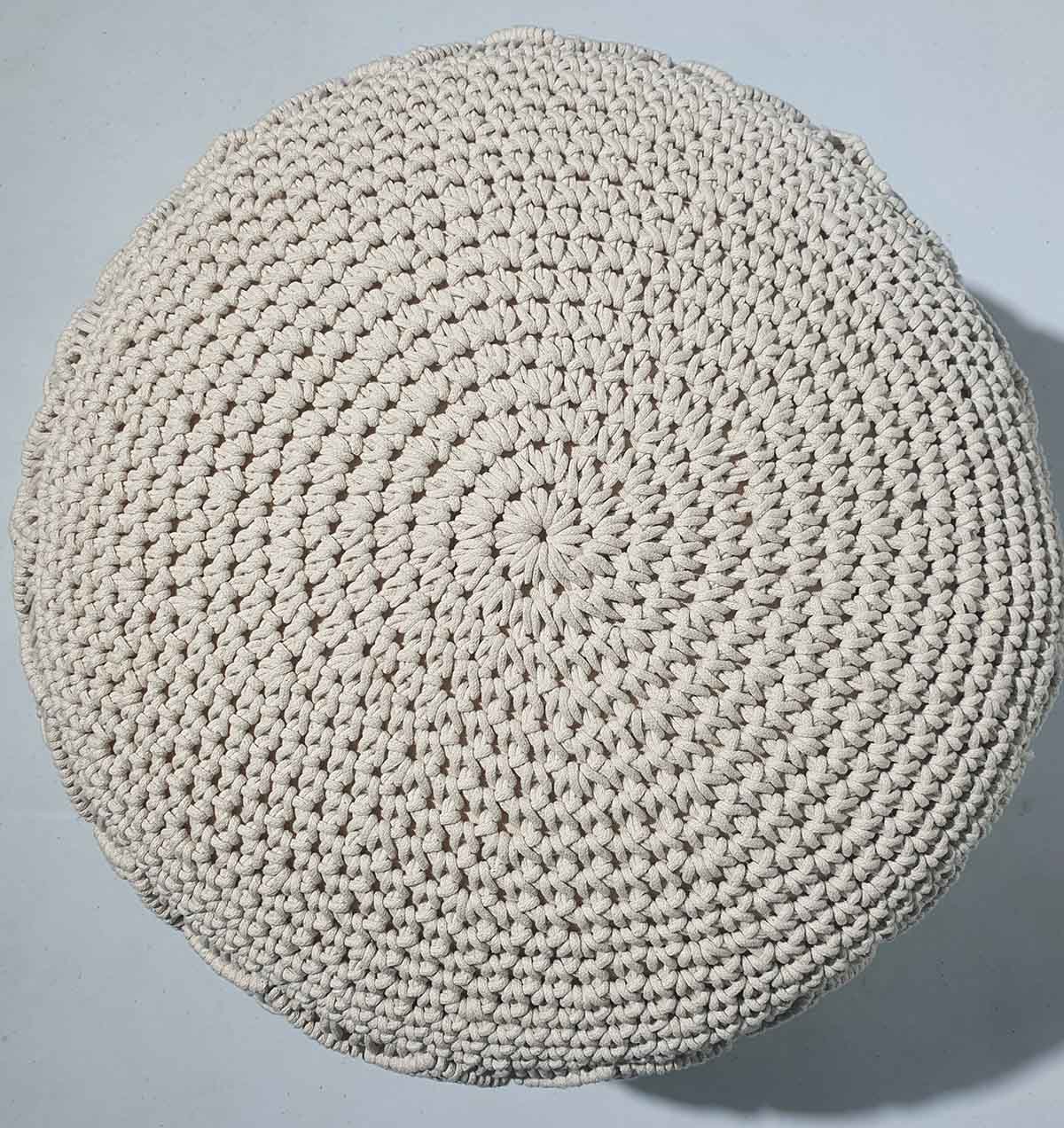 Top View of Macrame Pouf PF-071 by Ramsha Home Top View of Macrame Pouf PF-071 by Ramsha Home