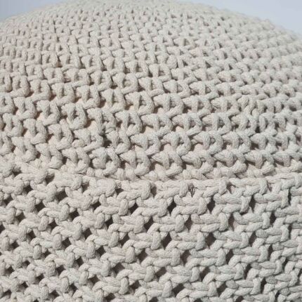 Close-up View of Macrame Pouf PF-072 by Ramsha Home