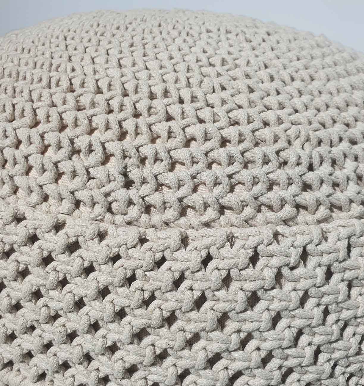 Close-up View of Macrame Pouf PF-072 by Ramsha Home Close-up View of Macrame Pouf PF-072 by Ramsha Home