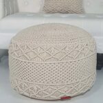 Detailed View of Handcrafted Macrame Pouf PF-073 by Ramsha Home