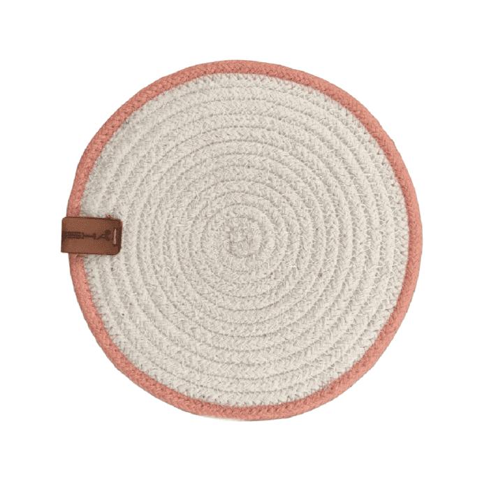 Pink & White Cotton Placemat - PM 011 - Image 1