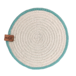 Blue & White Color Round Cotton Placemat - PM 009