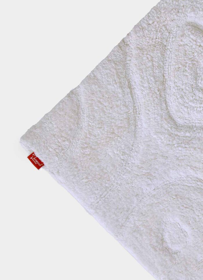 ⁦Beautiful Bleach White Soft Cotton Bathmat - BM 012 (50x80cm)⁩ - الصورة ⁦2⁩