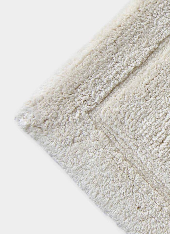 White Non-Slip Fluffy Soft Cotton Bathmat - BM 020 (40x60cm) - Image 2