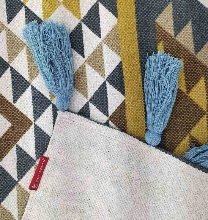Screen printed handmade rug for modern home floorings, rugs Dubai, dining table rugs, and outdoor rugs