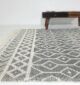 Sophisticated 150x230cm woven rug in white and black, made from wool and cotton, SR 005, ideal for enhancing modern home decor by Ramsha Home.