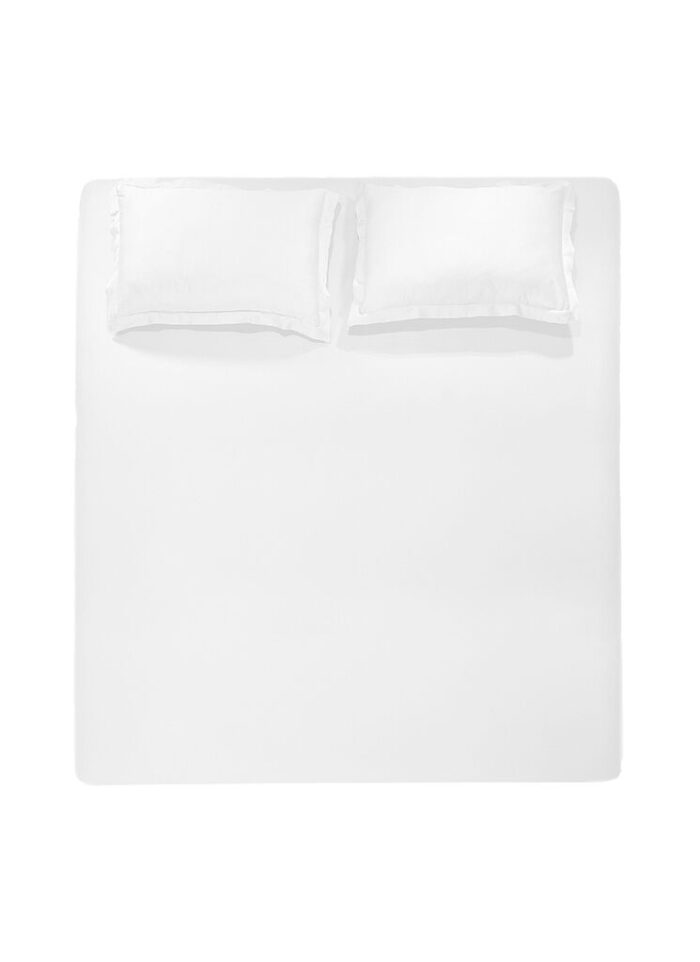 Luxurious White Cotton Bedsheet - BD 001 (230x250cm)