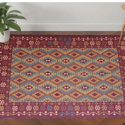 Stylish bedroom decor digital printed rug DD 018, 60x90cm, adding charm to your sleeping space by Ramsha Home.