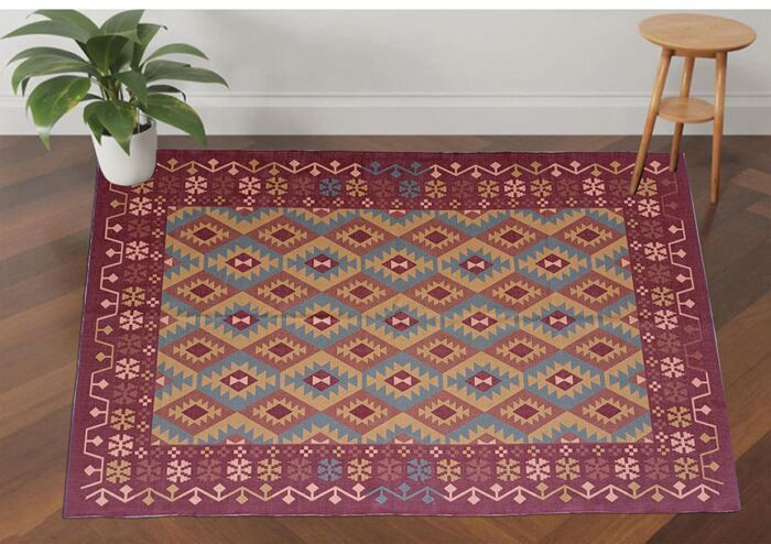 Stylish bedroom decor digital printed rug DD 018, 60x90cm, adding charm to your sleeping space by Ramsha Home.