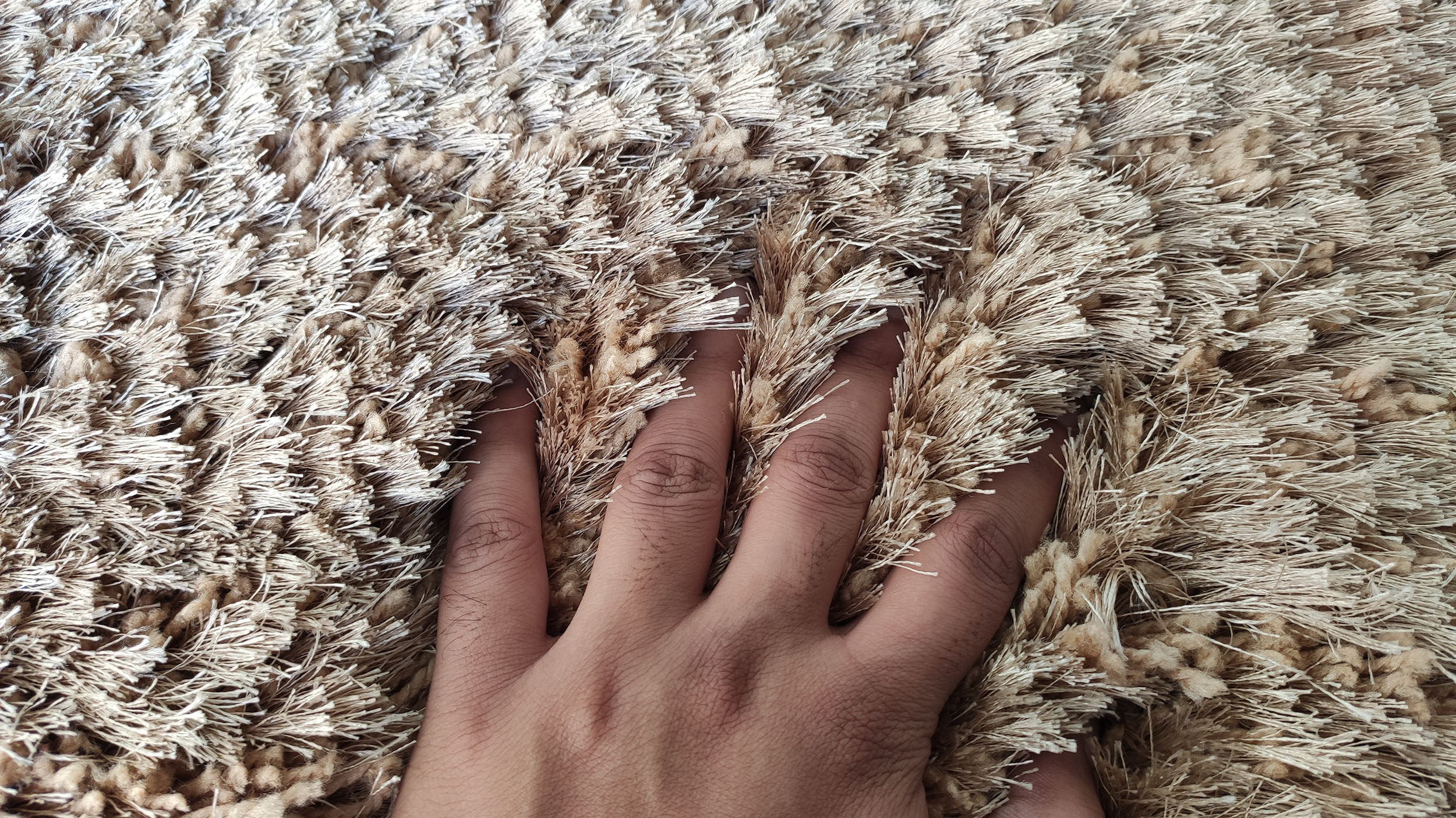 Modern Beige Shaggy Rug MPS 03 for Kids Room, 80x200cm Modern beige shaggy rug MPS 03 for children's room, 80x200cm