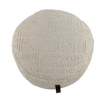 White decorative bedroom pouf, 50x50x30cm.