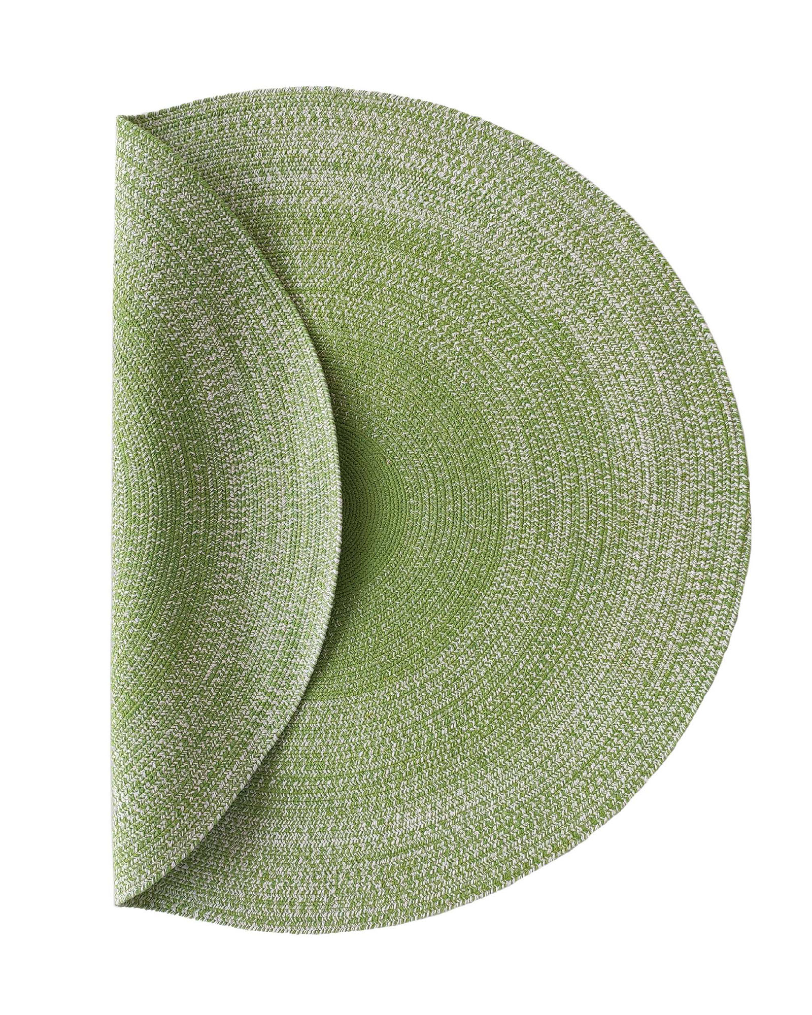 01-16-1.jpg Handmade Green & White Color Cotton Round Braided Rug - BR 006 - الصورة 2