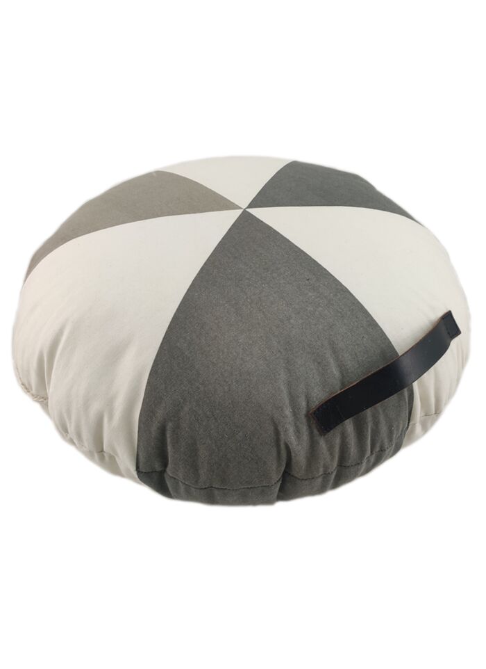 Multi Color Cotton Cushion with Filler with Leather Handle for Window Seat, Cafe - CS 223 (50x50x20cm) - Image 2