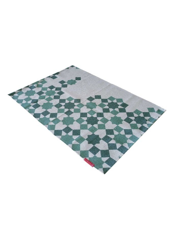 Vibrant 60x90cm digital printed rug, DD 008, in green multi-color design, perfect for enhancing bedroom decor by Ramsha Home.