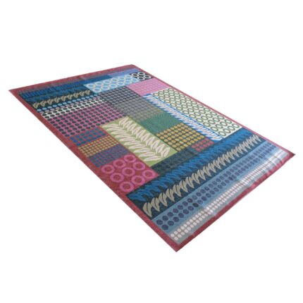 Dynamic 170x240cm digital printed rug, DD 004, with a multi-color design ideal for adding a vibrant touch to home spaces by Ramsha Home.