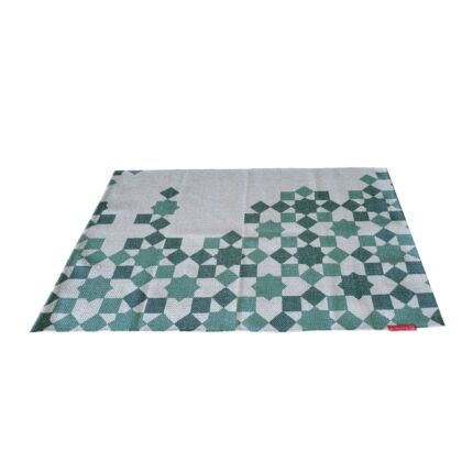 Vibrant green multi-color polyester digital printed rug DD 008, perfect for bedroom decor, measuring 60x90cm by Ramsha Carpets.