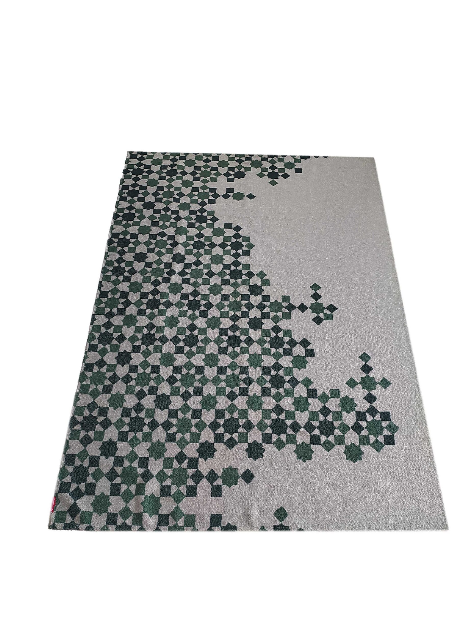 Modern Green Multi Color Polyester Digital Printed Rug DD 008 (170x240cm) for Vibrant Bedroom Decor by Ramsha Carpets Modern green multi-color polyester digital printed rug DD 008, 170x240cm, perfect for adding a splash of color to bedroom decor by Ramsha Carpets.