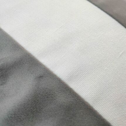 Sleek 30x90cm polyester cushion in white and grey with tassels, CS-139, perfect for window seats and cafes by Ramsha Home.