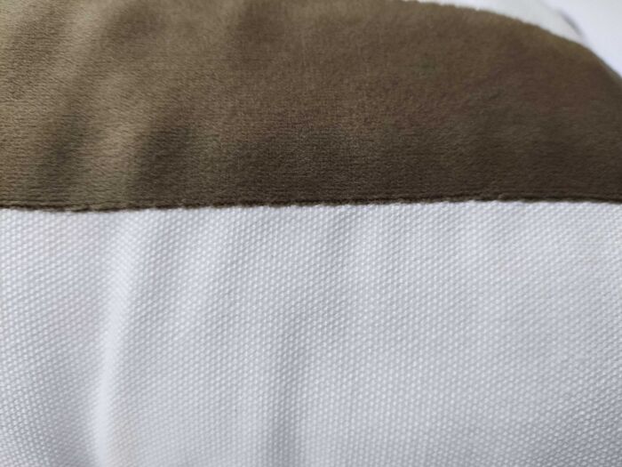 Elegant 30x90cm polyester cushion in white and brown with tassels, CS-138, suitable for indoor and outdoor use by Ramsha Home.