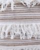 Chic 45x45cm cotton and acrylic cushion with natural color, embroidery, and tassels, CS-152, perfect for bed and couch by Ramsha Home.