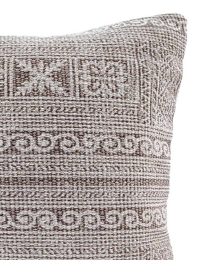 0988 Light Beige & White Color Cotton Cushion with Filler for Bedroom, Couch, Car - CS 180 (45x45cm) - Image 2