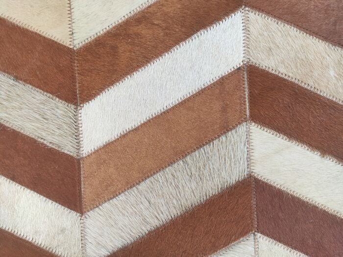 Entryway tan leather rug LR 003, 60x180cm