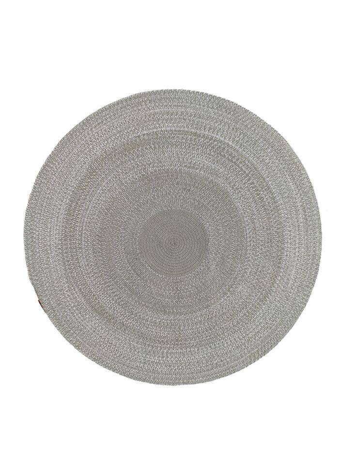 Amazing Handmade Grey Color Cotton Floor Round Braided Rug - BR 054 (120cm)