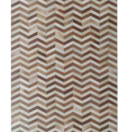 Stylish tan entryway leather rug LR 003, 140x200cm