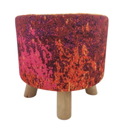 Handcrafted polyester round pouf for kids room PF-008 multi color By Ramsha Home