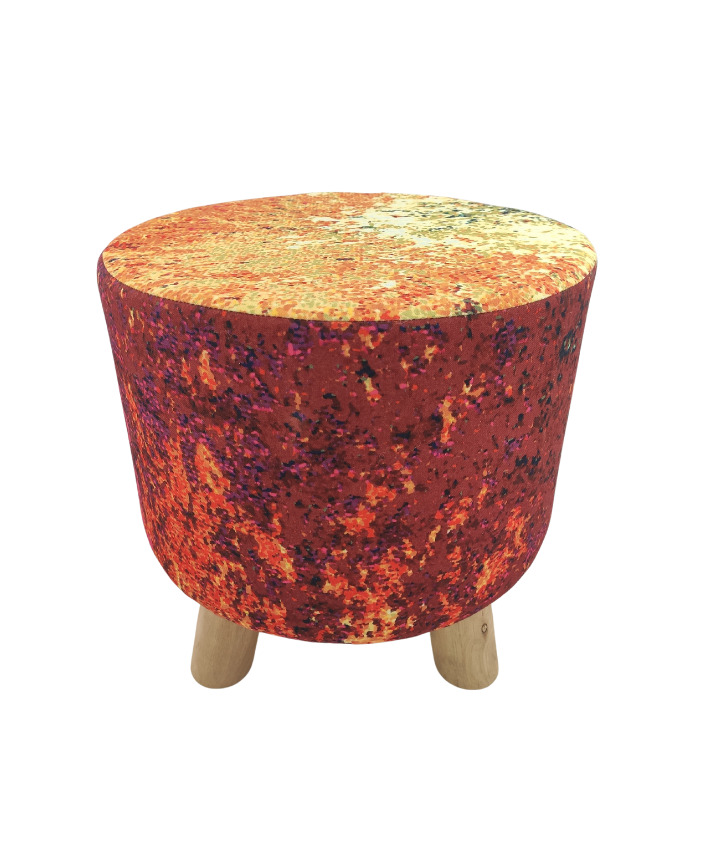Stylish polyester round pouf for kids room PF-008 multi color 40X40X40cm By Ramsha Home Stylish polyester round pouf for kids room PF-008 multi color By Ramsha Home