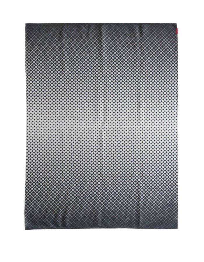 Chic 140x200cm digital printed rug, DD 007, with a black and white pattern designed to complement modern home decor by Ramsha Home.