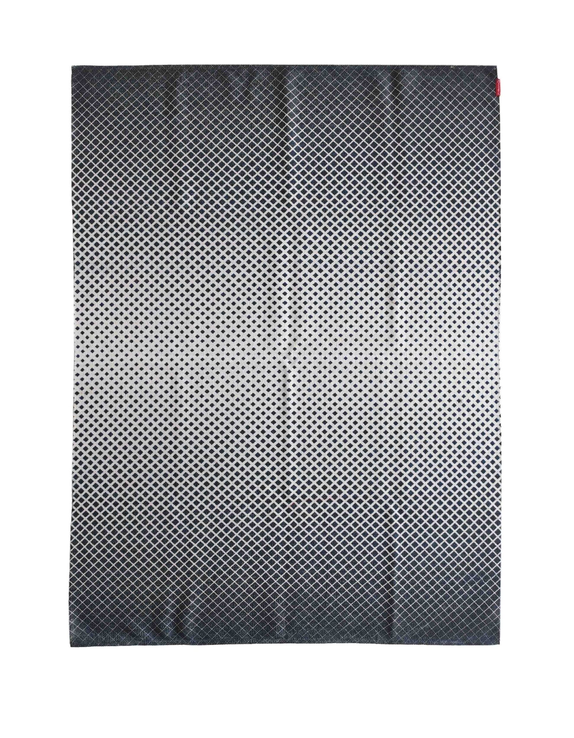 Chic Black & White Digital Printed Decor Rug DD 007 (140x200cm) for Modern Home Decor by Ramsha Home Chic 140x200cm digital printed rug, DD 007, with a black and white pattern designed to complement modern home decor by Ramsha Home.