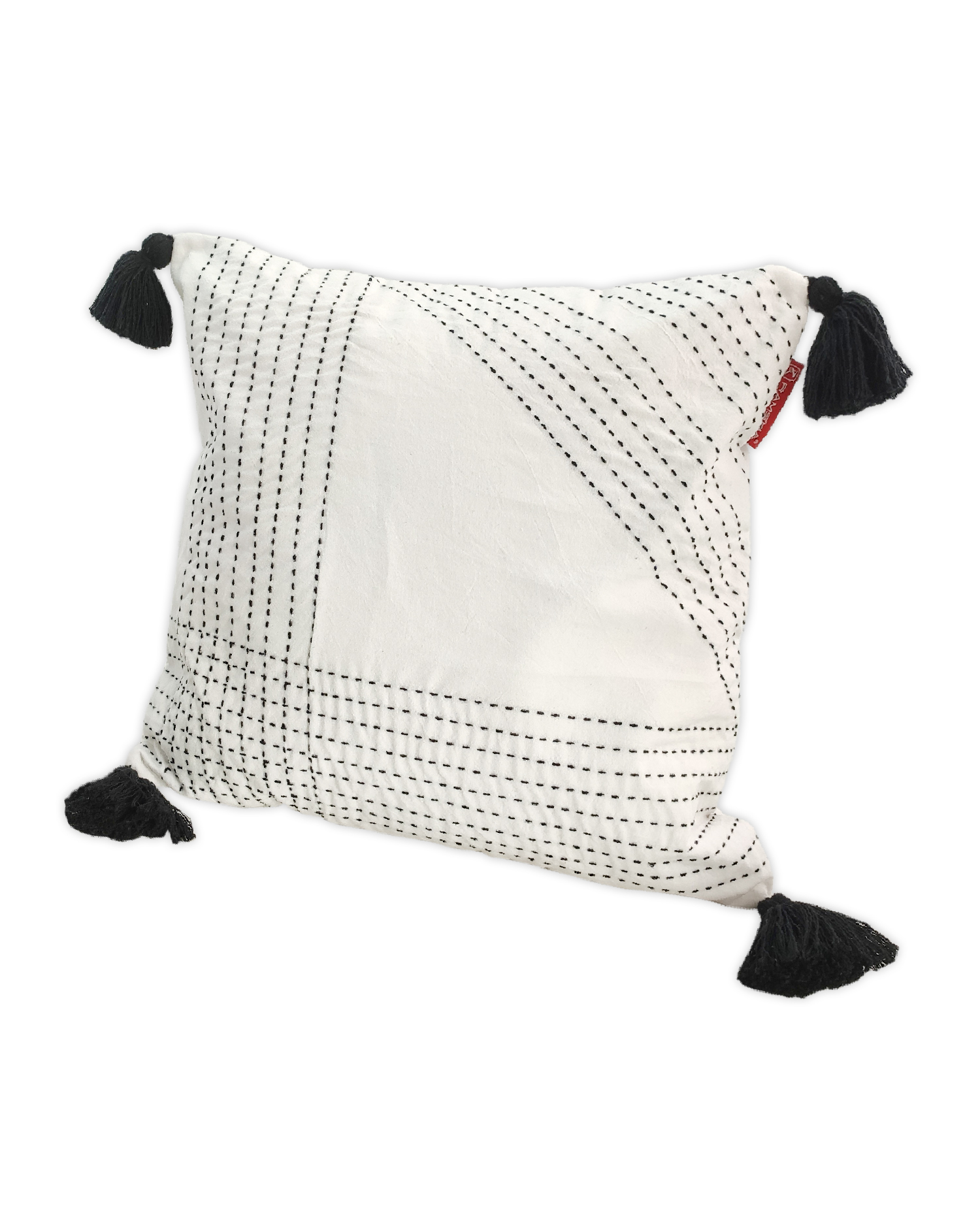 1664363120053 White & Blue Color Cotton Cushion with Filler for Couch, Sofa, Floor - CS 190 (45x45cm) - Image 2