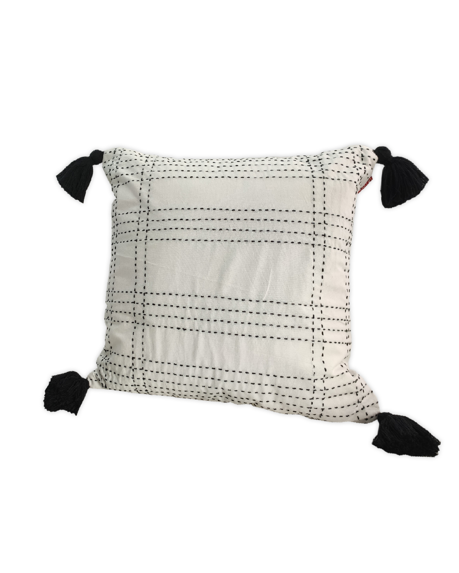 16643631688233-1 White & Blue Color Cotton Cushion with Filler for Couch, Sofa, Floor - CS 193 (45x45cm) - Image 2