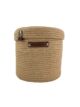 Stunning Beige Handmade Basket with Lid - BS 002 (22x22cm)