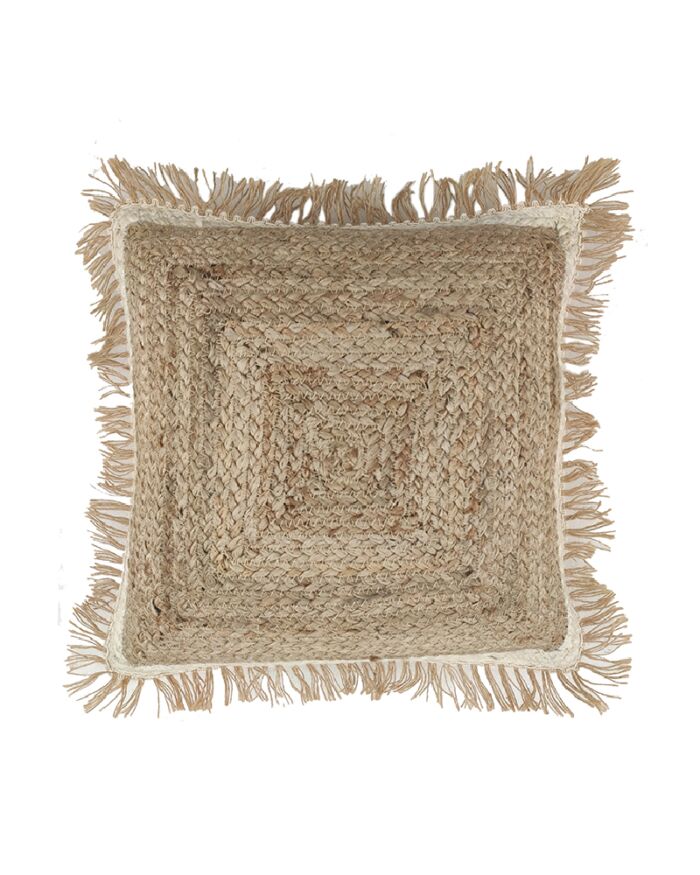 Natural Color Jute Cushion with Filler for Car, Living Room - CS 145 (45x45cm) - Image 1