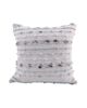 White Color Cotton & Acrylic Embroidery Cushion with Filler for Bed, Couch - CS 150 (45x45cm)