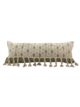White & Green Color Cotton Cushion with Filler for Living Room, Bed, Couch - CS 174 (30x90cm)